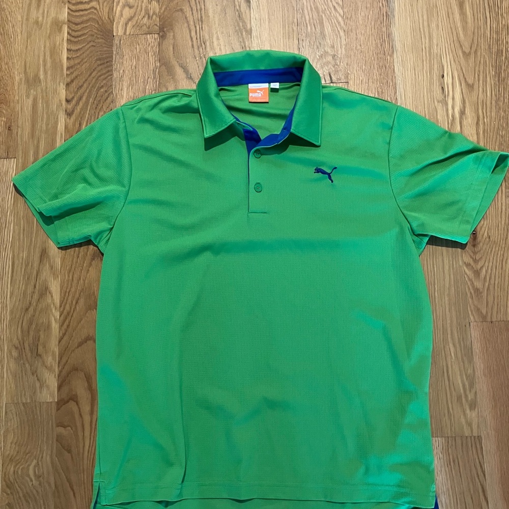 Puma Men's Vibrant Green Polo Shirt